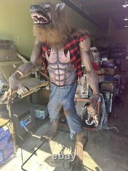 7' Animated Loudly Hulking Werewolf with LCD Eyes Halloween Animatronic