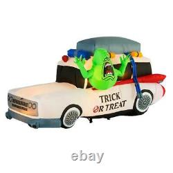 7 Ft GHOSTBUSTERS ECTO-1 CAR Airblown Lighted Yard Inflatable WITH SLIMER