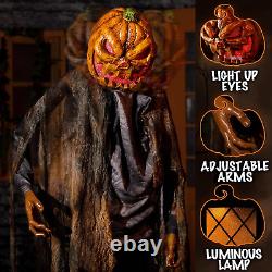 72'' Animatronics Pumpkin Halloween Animated Decorations Sound & Sensor Activa