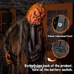 72'' Animatronics Pumpkin Halloween Animated Decorations Sound & Sensor Activa