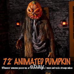 72'' Animatronics Pumpkin Halloween Animated Decorations Sound & Sensor Activa