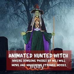 8.5Ft Giant Halloween Animatronics, Haunted House Props Décor, Talking Kyle Witch