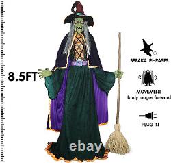 8.5Ft Giant Halloween Animatronics, Haunted House Props Décor, Talking Kyle Witch