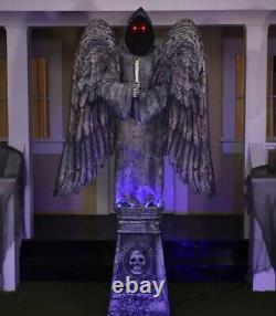 8' Cemetery Angel Tombstone Animatronic Halloween Prop