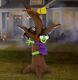 8' Gemmy Animated Witch Crashing Into Tree Airblown Lighted Yard Inflatable