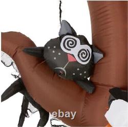 8' GEMMY ANIMATED WITCH CRASHING INTO TREE Airblown Lighted Yard Inflatable