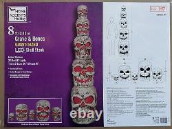 8 ft Giant LED Skull Stack Halloween Prop 2023 Ships Next Day Home Depot