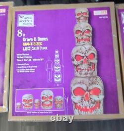 8 ft. Giant Sized LED Skull Stack Home Depot Halloween Brand New