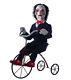 Animated Billy The Puppet From Saw On Tricycle Halloween Prop