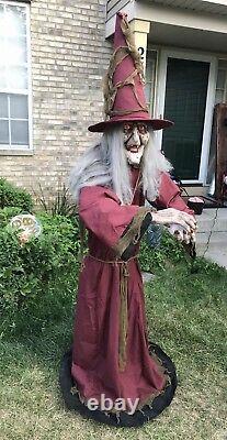 ANIMATED LIFE SIZE Witch Old Lady HALLOWEEN PROP FIGURE Talking