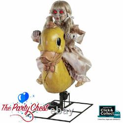 ANIMATED ROCKING DUCKY with DOLLY Halloween Horror Prop With Sound Track 6650C