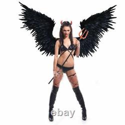 Angel Devil Feather Wings For Cosplay Halloween Photography Shooting Props Decor