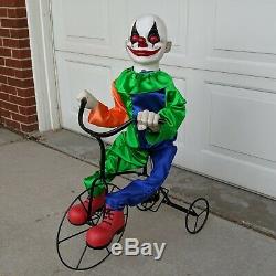 Animated 3ft Life-Size Green Tricycle Clown NEW Skullkrane Halloween 2019