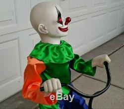 Animated 3ft Life-Size Green Tricycle Clown NEW Skullkrane Halloween 2019