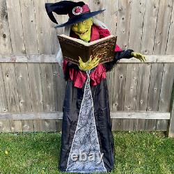 Animated 5.5ft Life-Size Spellcasting Witch with Spell Book SVI Halloween 2021