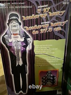 Animated 70' Heads Up Harry Zombie gemmy halloween Prop Talkng figure NEW