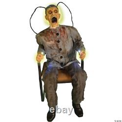 Animated Death Row Prop Halloween Animatronic Prisoner Horror Electric Chair