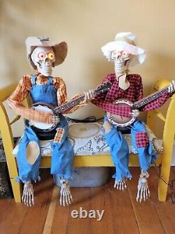 Animated Dueling Banjo Skeletons Play Music & Phrases LED Eyes Halloween