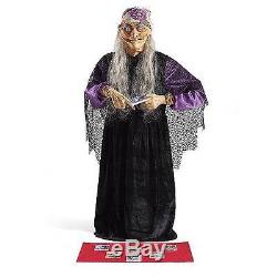 Animated Fortune Teller Life Size Speaking Halloween Decor Prop Lighted Eyes