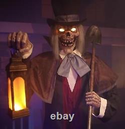 Animated Graveyard Host Prop Lifesize 8.5' Halloween Decoration Greeter