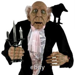 Animated Life Size Butler Halloween Prop Haunted House Raven Crow Talking 6 Ft