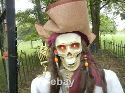 Animated Life Size Captain Jack Morgan Pirate Talking Skeleton Halloween Prop
