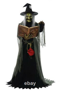 Animated SPELL SPEAKING WITCH Prop 5 FT Lifesize Haunted House Halloween