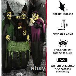 Animatronic Witches, Indoor/Outdoor Halloween Decoration, Light-up Eyes