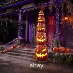 CA Pick Up 8ft Giant LED Jack O Lantern Pumpkin Stack Halloween Home Depot New