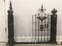 Cast Iron Metal Halloween Cemetary Graveyard Gate Decoration Prop 46 W, Heavy