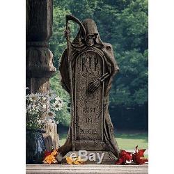 Cemetery Tombstone Grim Reaper Ghoulish Grave Marker Halloween Prop