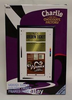 Charlie & the Chocolate Factory Wonka Bar & Golden Ticket Framed Proof NECA