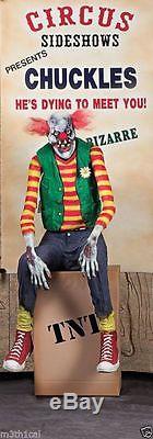 Chuckles Clown Animated Creepy 5 1/2 Ft. Prop Hanunted House Halloween Yard Decor