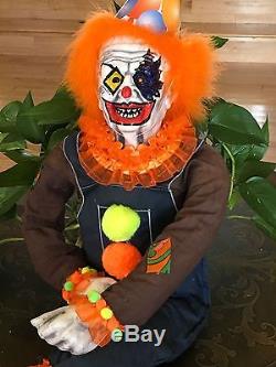 Creepy clown doll. Halloween haunted house prop 32 inches ooak doll