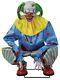 Crouching Clown Blue Animated Prop Circus Carnival Animatronic Halloween