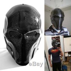 Deathstroke Cosplay Mask Gloss Black Real Carbon Fiber Party Ball Hallowmas Prop