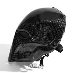 Deathstroke Cosplay Mask Gloss Black Real Carbon Fiber Party Ball Hallowmas Prop