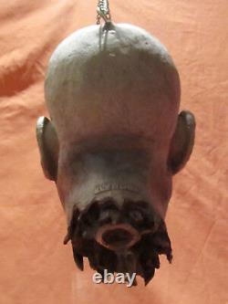 Decapitated Head with Chain Haunted House Halloween Decoration Life Size Prop 2