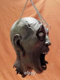 Decapitated Head with Chain Haunted House Halloween Decoration Life Size Prop 2