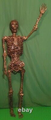 Decayed Corpse Rotting Skeleton Zombie Halloween Decoration with Red LED Eyes