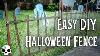 Diy Halloween Props Super Easy Cemetery Fence