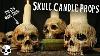 Diy Halloween Skull Candle Props Super Easy To Make