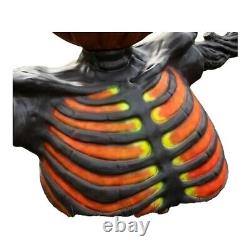 Embers Pumpkin Skeleton Black Light Reactive Ground Breaker 4' Halloween IN HAND