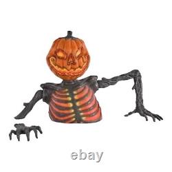 Embers Pumpkin Skeleton Black Light Reactive Ground Breaker 4' Halloween IN HAND