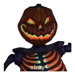 Embers Pumpkin Skeleton Black Light Reactive Ground Breaker 4' Halloween IN HAND