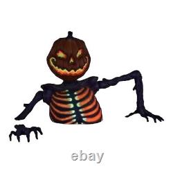 Embers Pumpkin Skeleton Black Light Reactive Ground Breaker 4' Halloween IN HAND