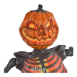 Embers Pumpkin Skeleton Black Light Reactive Ground Breaker 4' Halloween IN HAND