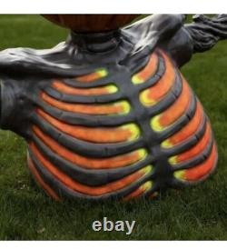 Embers Pumpkin Skeleton Black Light Reactive Ground Breaker 4' Halloween IN HAND