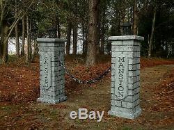 Evil Soul Studios Haunted Mansion Cemetery Lighted Columns Halloween Prop