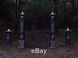 Evil Soul Studios Lighted Skull Cemetery Entrance Halloween Prop 11 Ft Wide